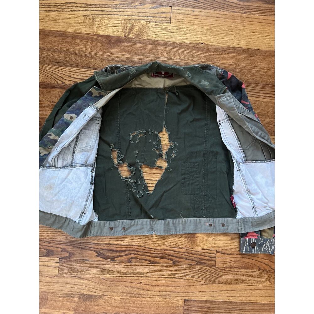 Strivers Row Patchwork Denim Canvas Jacket Biker … - image 9